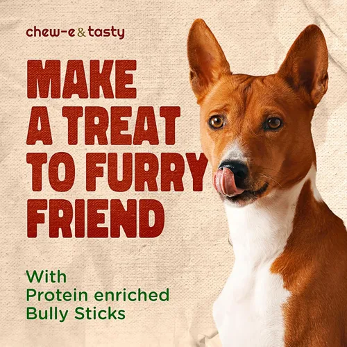 Miniatura 4 de chew-e&tasty Golosinas masticables para perros de grado prémium de 6 pulgadas, de un solo ingrediente, de larga duración, con alto contenido