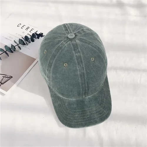 Miniatura 6 de HH HOFNEN Gorra de béisbol de algodón de sarga lavada y desgastada, vintage, ajustable, para hombre y mujer