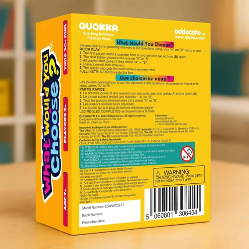 Miniatura 8 de QUOKKA Juego de Mesa para Niños de 8-12 Años - Edición Original - Juego de Cartas Familiar para Niños de 5-8 Años - ¿Qué Eligirías? ¿Prefieren