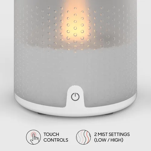 Miniatura 6 de Sharper Image VOTIV 4 Humidificador ultrasónico con luz de vela sin llama, controles táctiles, niebla fría, apagado automático, humidificación sin