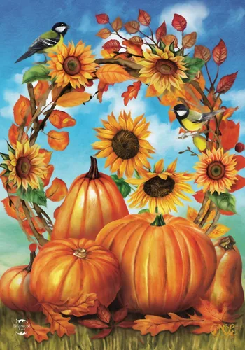 Miniatura 9 de Briarwood Lane Bandera floral de otoño para casa