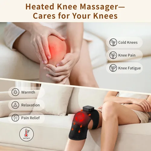 Miniatura 3 de Nekteck - Masajeador de rodilla, rodillera calentada inalámbrica 3 en 1 con vibración para alivio del dolor, almohadilla de calentamiento de rodilla