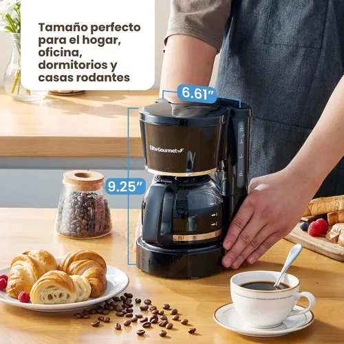 Miniatura 4 de Elite Gourmet EHC-5055 Cafetera automática de 5 tazas de preparación y goteo con filtro reutilizable Pause N Serve, interruptor