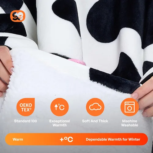 Miniatura 3 de Giggling Getup Manta Vestible con Capucha para Mujeres y Hombres Manta con Capucha Vestible de Forro Polar Sherpa Sudadera Manta Vestible Sherpa