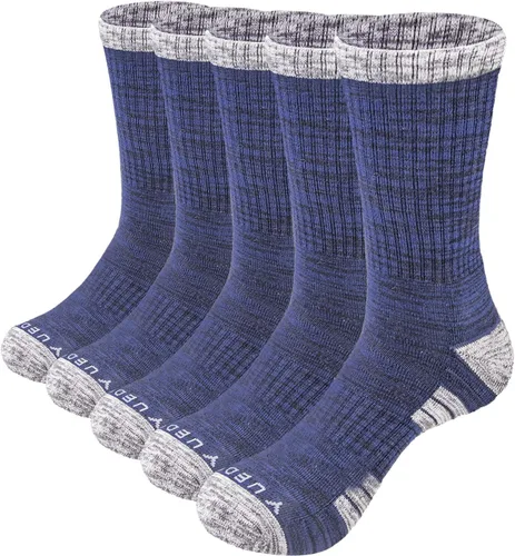 YUEDGE Calcetines de senderismo para hombre, absorben la humedad, acolchados, atléticos, calcetines acolchados para botas de trabajo para hombres,
