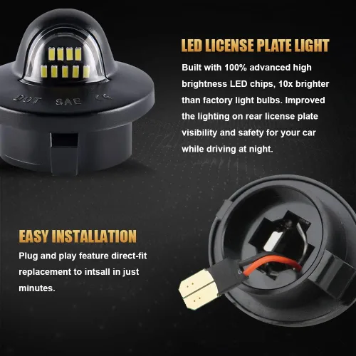 Miniatura 7 de D-Lumina Conjunto de luces LED para matrícula compatible con camioneta F150 F250 F350 F450 F550 Superduty Ranger Explorer Bronco Excursion