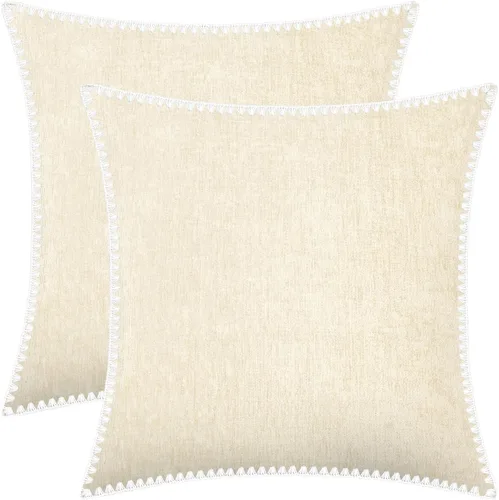 Miniatura 67 de BRAWARM Fundas de almohada 40x40 cm - Paquete de 2 fundas de almohada de chenilla negra, fundas de almohada de chenilla suave teñida sólida