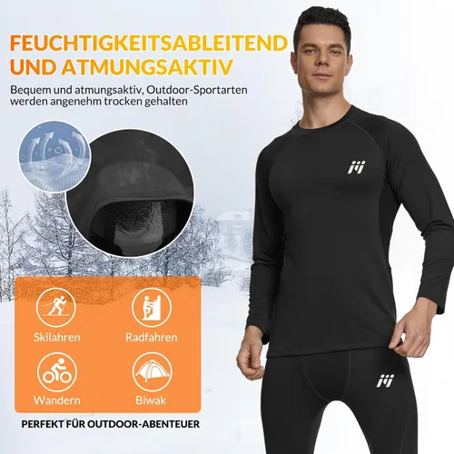 Miniatura 30 de MEETWEE Paquete de 4/5 camisas de compresión térmica para hombre, manga larga, forro polar, capa base, equipo de entrenamiento de invierno