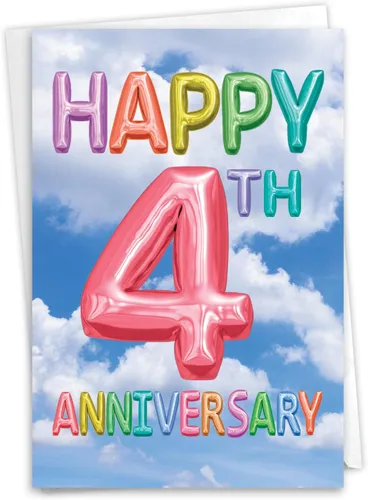 Miniatura 11 de NobleWorks Tarjeta de felicitación de 4º aniversario (compañero de trabajo) con sobre de 5 x 7 pulgadas para hombres, mujeres (1 tarjeta) 4 años