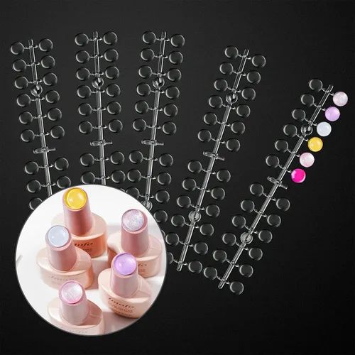 120 puntas redondas de exhibición de uñas postizas, tabla de visualización de color transparente para arte de uñas, palos de muestra de uñas con