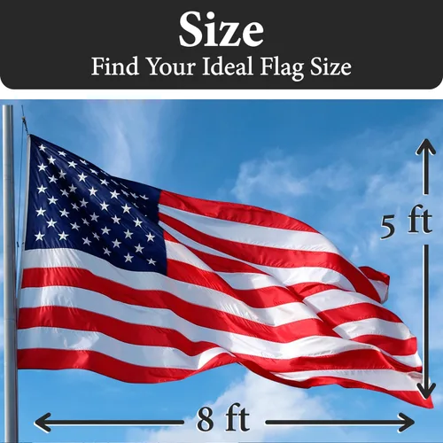 Miniatura 2 de Banderas estadounidenses para exteriores 5x8 - 100% HECHAS EN LOS ESTADOS UNIDOS - Bandera de EE. UU. indestructible y duradera para exteriores