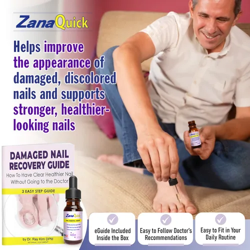 Miniatura 3 de ZanaQuick Gotas de reparación de uñas y uñas extra fuertes - Renovación del cuidado de uñas para uñas gruesas, dañadas y descoloridas
