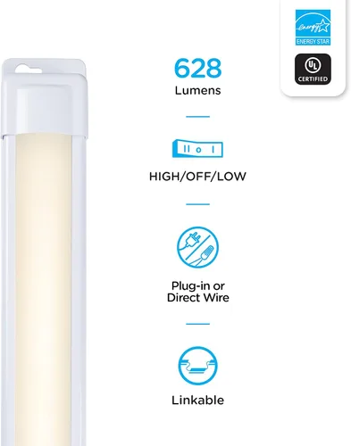 Miniatura 4 de GE - Barra de luz LED fina de alta calidad para debajo del clóset, 12 pulgadas, enchufable, convertible a cable directo, enlazable, 38846