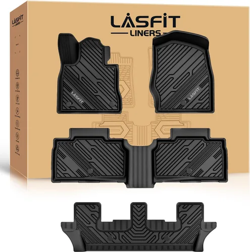 Miniatura 20 de LASFIT Alfombrillas para Ford F-150 2011-2014 SuperCrew, alfombra de la fila delantera con consola de flujo continuo, protector para todo
