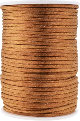 Miniatura 93 de Mandala Crafts Cordón de Satén de Nailon 2mm Cordón Rattail Champagne - 100 Yardas Cordón de Nailon Chino para Nudos Cordón de Seda Cola de Rata