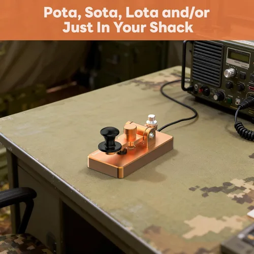 Miniatura 5 de Putikeeg Clásico Morse Mini Código Clave Morse Código Paleta Llave Aleación de Aluminio Mini-Key Morse CW Llave Portátil Morse Práctica Clave Oro