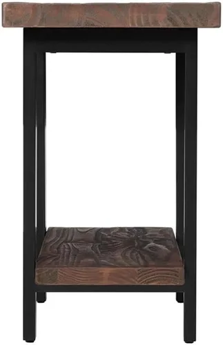 Miniatura 10 de Alaterre Furniture Pomona - Mesa auxiliar de madera maciza de 2 niveles con acabado natural y patas de metal, decoración moderna de granja