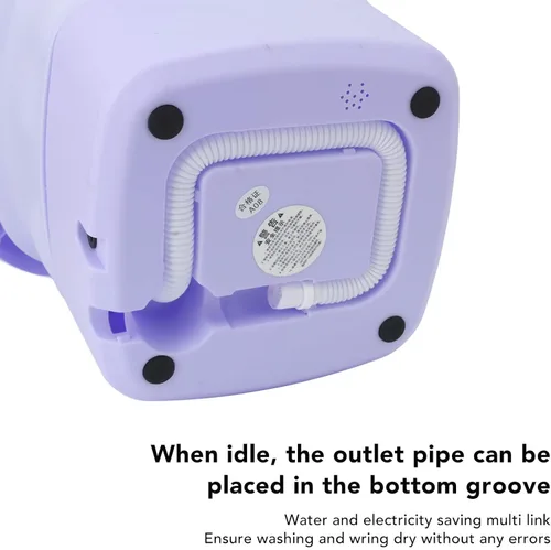 Miniatura 7 de Luqeeg Lavadora portátil, mini lavadora plegable de 6.5 litros con tubo de agua, lavado profundo y centrifugado para dormitorio, camping, caravana