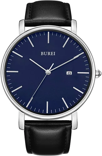 Miniatura 26 de BUREI Relojes de pulsera para hombre, relojes minimalistas de moda, analógicos de cuarzo, impermeables para hombres