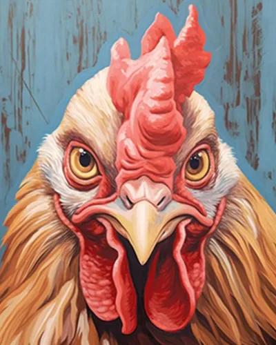 Tucocoo Bumbers - Pintura de animales de granja para adultos, pintura acrílica por números, pintura acrílica, lienzo, decoración de cocina, Animal