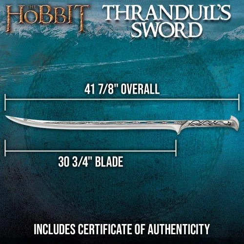 Miniatura 2 de United Cutlery UC3042 Espada de Thranduil 'The Hobbit' Producto oficial Pantalla de pared de madera Certificado de autenticidad 41 7/8