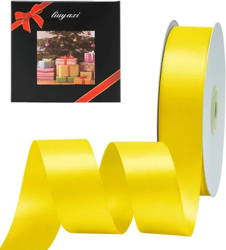 Miniatura 12 de LIUYAXI Cinta de Satén Dorada de Doble Cara 1/4" X 50 Yardas, Cintas Perfectas para Manualidades, Envoltura de Regalos, Fabricación de Lazos y Más