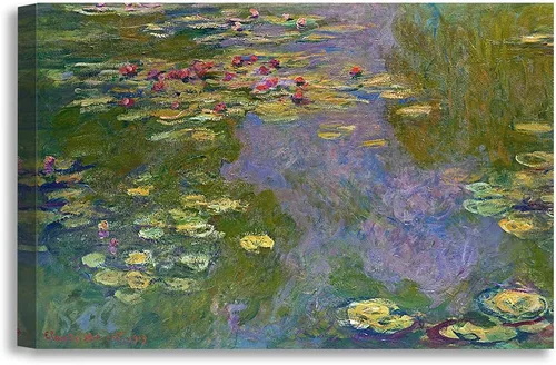 Miniatura 15 de DECORARTS - Impresiones de Giclee de Lirios de Agua de Claude Monet, Arte de Pared Enmarcado con Marco de Madera Maciza, Decoración de Jardín