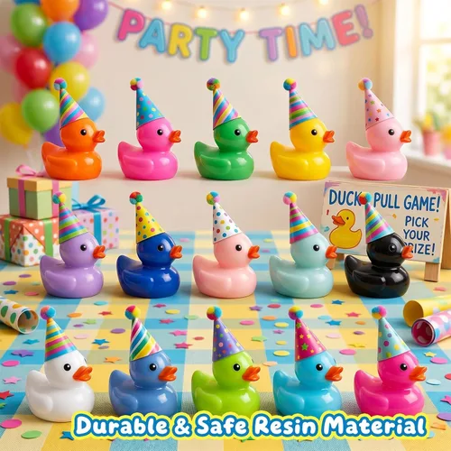 Miniatura 3 de 160 piezas de mini patos de resina navideños, patos diminutos con sombrero de hada de Santa, paisaje miniatura micro, decoración de jardín y casa