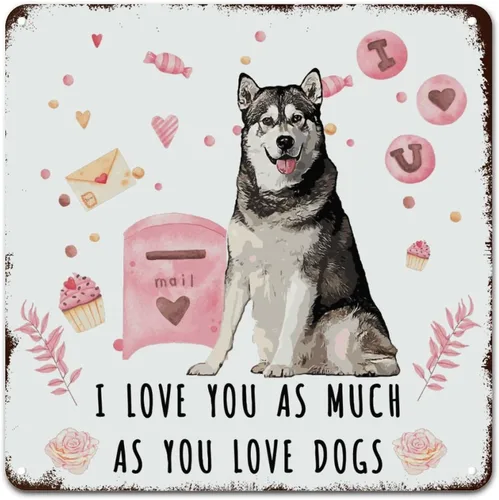 Miniatura 14 de Love Mails Chow Chow Dog Aluminum Art Signs I Love You As Much As You Love Dog Retro Vintage Art Wall Plaque Valentine Gift Metal Tin Sign for Kid