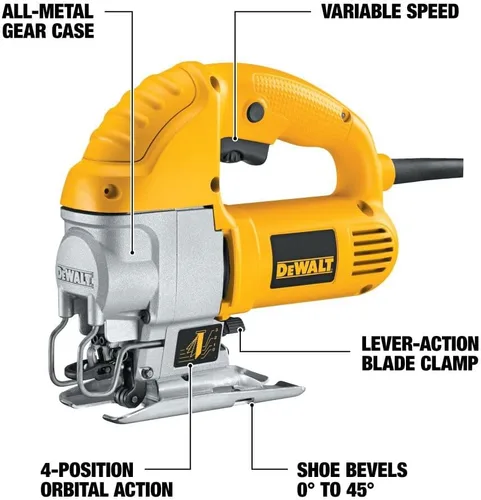 Miniatura 2 de DEWALT Sierra de calar, mango superior, 5.5 amperios, con cable (DW317K), color amarillo