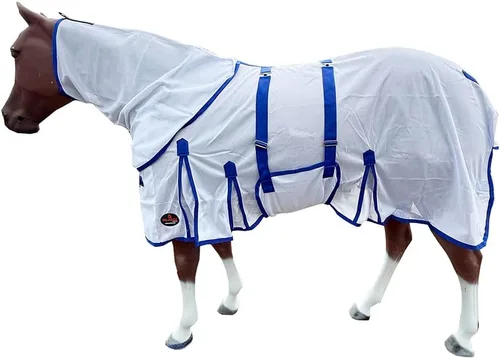 Miniatura 42 de HILASON Hoja de mosca de caballo con protección UV, malla transpirable, mosquito, primavera, alfombra de caballo de verano, alfombra de mosca