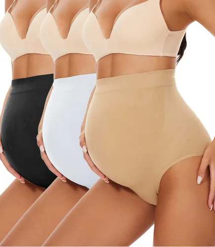 Fajas de maternidad sin costuras, bragas con soporte para el vientre para vestidos y pantalones, ropa interior de embarazo de cintura alta, S-XXXL