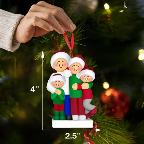 Miniatura 3 de Adorno personalizado para árbol genealógico 2024, bola de Navidad personalizada para familia de cuatro nietos