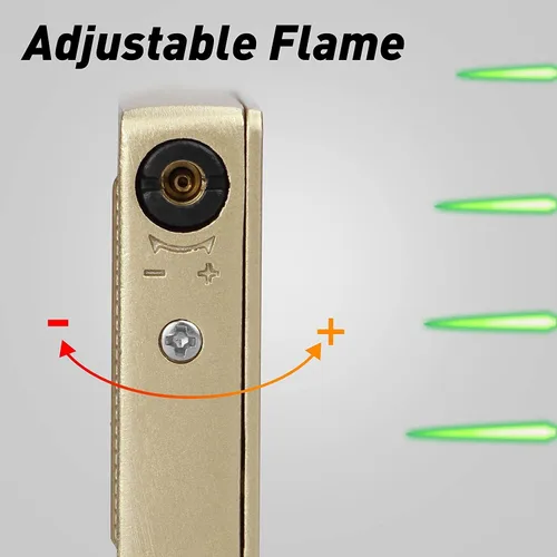 Miniatura 4 de Encendedor de antorcha de chorro, Ace Card Green Flame Lighter, diseño de póker de metal, resistente al viento, recargable, butano, encendedor