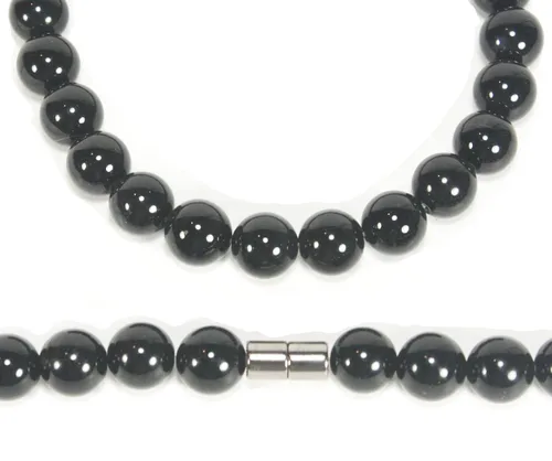 Miniatura 12 de Handmade Black Onyx Crystal Mens Necklace - Grounding Genuine Gemstone Beaded Mala Willpower, Protection, Prosperity Black Choker - Jewelry Gift
