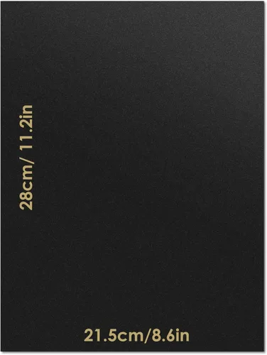 Miniatura 2 de RYKOMO 100 hojas de papel de cartulina negra de 8.5 x 11 pulgadas de grosor, cartulina de 75 libras, 200 GSM, papel negro pesado para invitaciones