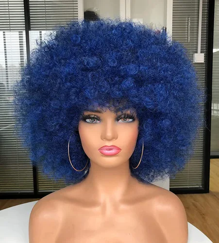 Miniatura 13 de ANNISOUL Pelucas afro para mujeres negras, peluca corta y rizada afro de los años 70, pelucas voluminosas enormes esponjosas, sintéticas de primera