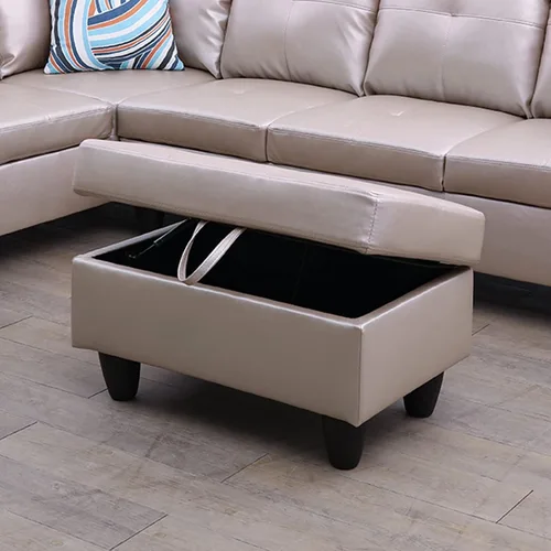 Miniatura 24 de A Ainehome Otomana, moderna otomana de cuero para sala de estar, apartamento y espacio pequeño (tamaño: 28.5 x 19 x 17.5 pulgadas de alto, A-negro)