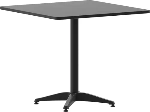 Miniatura 12 de Flash Furniture - Mesa cuadrada de aluminio de 27.5 pulgadas de grado comercial Mellie para interiores y exteriores con base