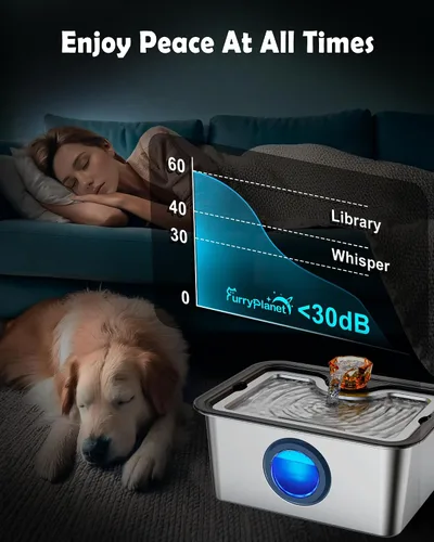 Miniatura 8 de 2026 Fuente de agua grande para perros y gatos SS304, dispensador de bebida para mascotas de 3 galones para perros grandes y múltiples mascotas