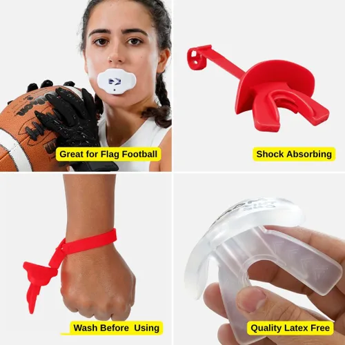 Miniatura 7 de Protector bucal de fútbol juvenil - Boquilla protectora de labios con correa - Ajuste cómodo - Sleefs