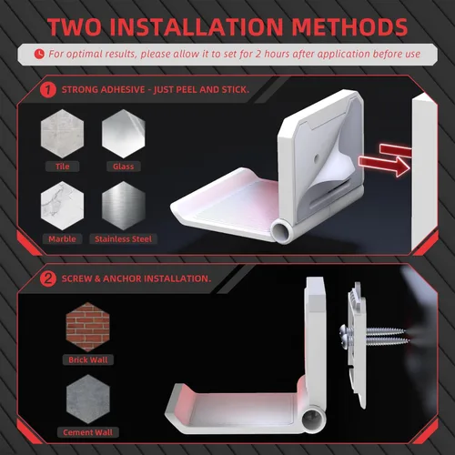 Miniatura 5 de PlayVital FOLD Soporte de Pared para Controlador para ps5 ps4 Xbox Switch 2 Pro Auriculares, Paquete de 2 Organizador de Almacenamiento Universal