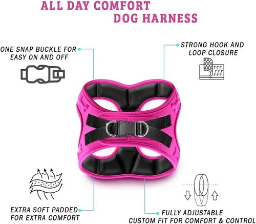 Miniatura 3 de Arnés Cómodo Step-in para Perros y Cachorros - Arnés de Chaleco Cómodo para Perros para Todo Clima: Ajustable, Suavemente Acolchado, Fácil de Poner