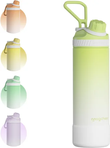 Miniatura 16 de Botella de agua aislada de 24 onzas, acero inoxidable al vacío de doble pared, diseño de boca ancha, botella reutilizable a prueba de fugas