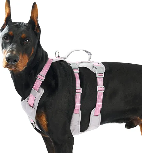 Miniatura 24 de Huntboo Arnés reflectante para perro con asa, a prueba de escape, antideslizante, transpirable, ligero, arnés de elevación ajustable para perros