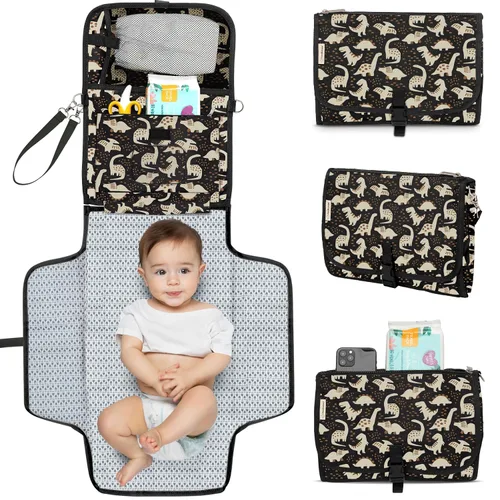 Miniatura 15 de KeaBabies Cambiador de pañales portátil, para viajes, automóvil – Cambiador grande impermeable para bebé, lavable, acolchado, bolsa de viaje