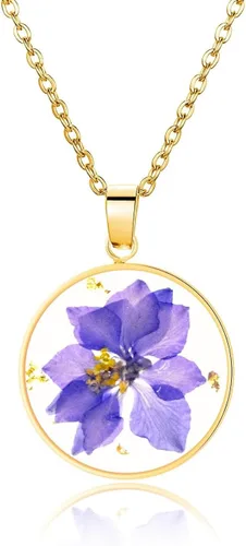 Miniatura 93 de Pressed Flower Necklace Gift for Women Personalized Handmade Necklaces Birth Flower Necklace