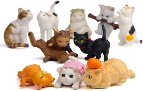 Miniatura 3 de 15 figuras de juguete de personajes de animales de gato, colección de gatos maduros, mini decoración de jardín, decoración de tartas, decoración
