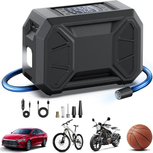 Inflador de neumáticos, compresor de aire portátil, inflador de neumáticos portátil 3 veces más rápido para automóvil, bomba de aire de 150 PSI para