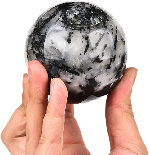 Miniatura 15 de JIC Gem Esfera de cristal de cuarzo Pietersite, bola de cristal decorativa azules y marrones dorados para meditación, decoraciones de mesa